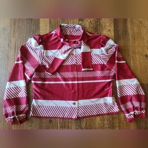 Vintage red & white striped blouse